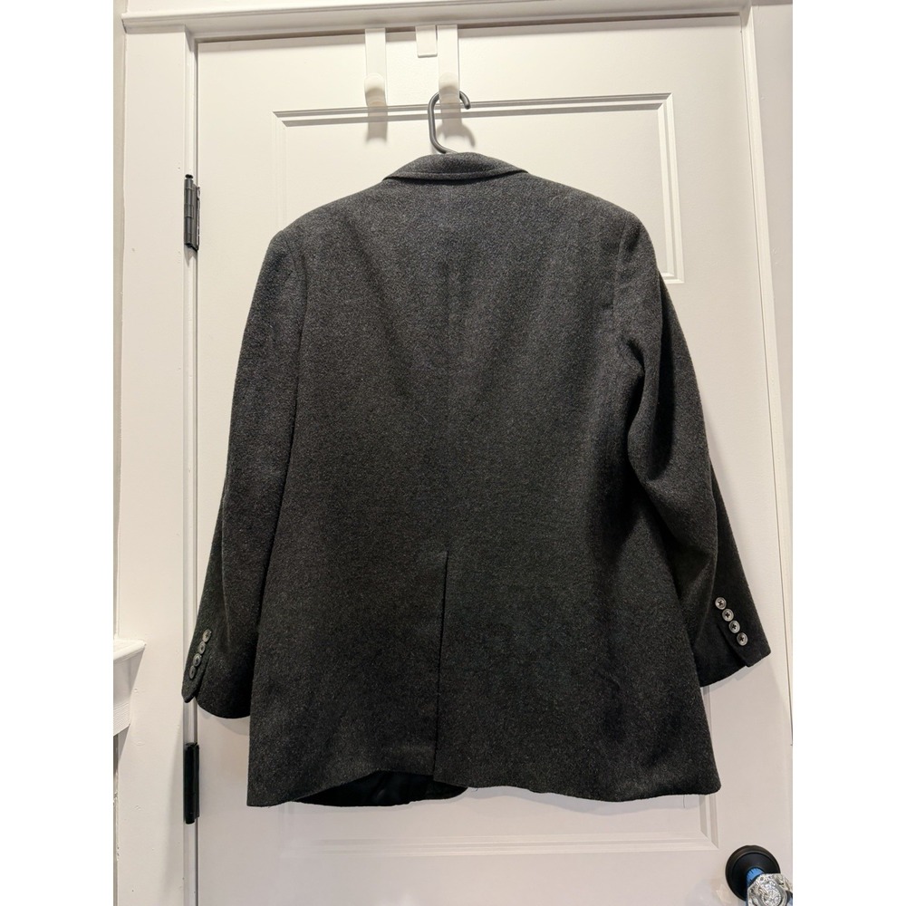 Vintage 100% Cashmere Blazer Jacket Gray Classic Sport Coat USA Made - Picture 2 of 4